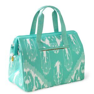Stella & Dot Ikat Weekender Travel Tote Bag in Turquoise and White NEW